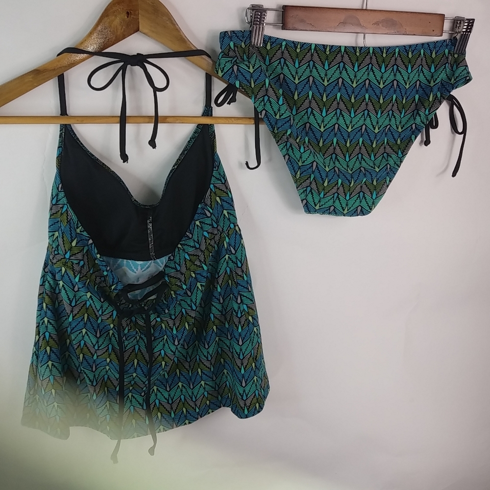 Mossimo S/M Turquoise Aqua Tankini Swim - Picture 11 of 11
